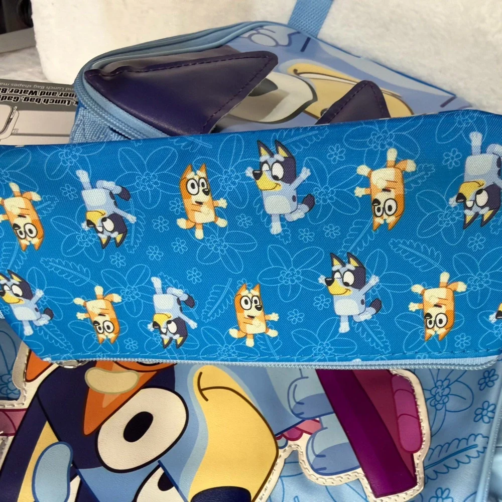 Bluey 5 Pc Backpack Set Kids School Bag Lunch Box Bottle Pencil Case